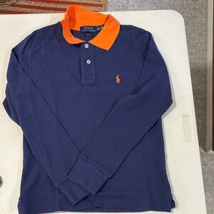 Polo by Ralph Lauren Blue Shirt with Orange Collar
